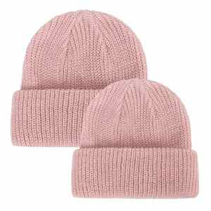 Vente en gros de bonnets tricotés chauds d'hiver de couleur unie, bonnets vierges pour parents et enfants - Product Image 5