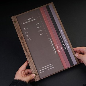 Khay đựng thực đơn gỗ óc chó kiểu dáng mới thanh lịch, thiết kế sáng tạo, kích thước A4 A5 - Product Image 3