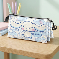 Karactermania Cinnamoroll Triple Trousse à Crayons en Tissu Bleu avec Fermeture Éclair, Impression Numérique, Nouveauté pour l'École et le Bureau