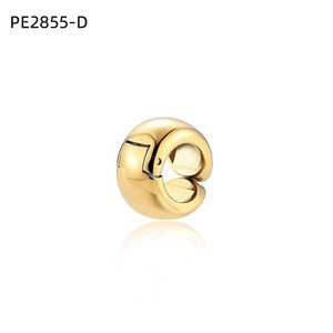 Boucle d'oreille manchette en forme de boule massive polie miroir PE2855 pour femme, sans piercing, clip d'oreille hélix, style Y2K audacieux et tendance, cadeau - Product Image 2