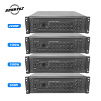 Système de sonorisation professionnel en métal, stéréo FM/Bluetooth 800W, équipement sonore public, amplificateur de puissance actif 3U ECHO 8 zones
