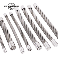 Câble en acier à haute teneur en carbone de 2 pouces 19x7 19*7 pour grue, dérivation, chariot de levage, fermeture, certifié ISO, haute qualité