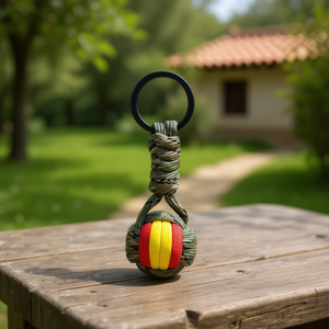 Llavero Ilan con Esfera de 30mm, Diseño de Bandera de España en Camuflaje Negro - Product Image 3