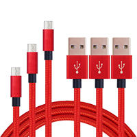 Rock — câble Micro USB V8 tressé en Nylon, charge rapide, pour téléphone et tablette Android