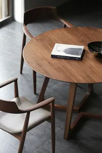 Xy Tốt Nhất Chất Lượng Cao Óc Chó Rắn Bàn Gỗ Đồ Nội Thất Bằng Gỗ Vòng Bàn Ăn Cà Phê Nhà Hàng Ăn Uống Đồ Nội Thất - Product Image 2