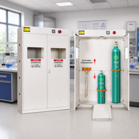 Armoire de stockage de gaz anti-explosion hermétique, entièrement en acier épaissi avec détecteur d'alarme pour laboratoire biologique