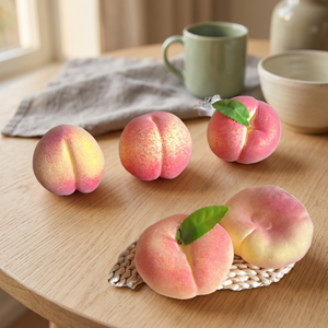 Pêche artificielle rose réaliste en mousse pour la décoration de la maison et de la cuisine, fruit factice qui ressemble à un vrai, 8*7*7cm, moulé par injection - Product Image 3