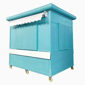 Quiosco de Comida Móvil, Rectangular, de Plástico, para Exteriores, Impermeable, con Ruedas, para Venta Ambulante - Product Image 1
