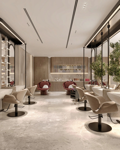 Modern Salon Reception Desk with LED Light Wholesale Barber Shop Furniture for Beauty Salon Renovation Service - Product Image 4