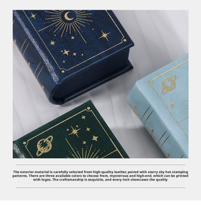 PandaPack - Caja de Anillos con Forma de Libro Estilo Retro Europeo, Funda de Cuero PU de Alta Gama con Tapa Magnética, Pequeña, Roja, con Logotipo Personalizado - Product Image 4