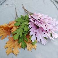 Bouquet artificiel de feuilles de chêne à 4 branches pour arrangements floraux de mariage, décorations de fond, marqueurs d'allée, fleurs artificielles pour hôtels