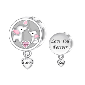Abalorios Pan Charms <span class=keywords><strong>de</strong></span> Plata Bicolor, con diseño <span class=keywords><strong>de</strong></span> Elefante Madre e Hijo 'Never Forget', compatibles con pulseras originales, joyería Berluque, Nuevo - Product Image 2