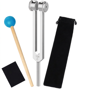 Diapason en alliage d'aluminium allemand 128 Hz avec marteau en silicone et sac de rangement SIGAL MEDCO SM-TF-016 pour Yoga, Méditation et Sonothérapie - Product Image 1