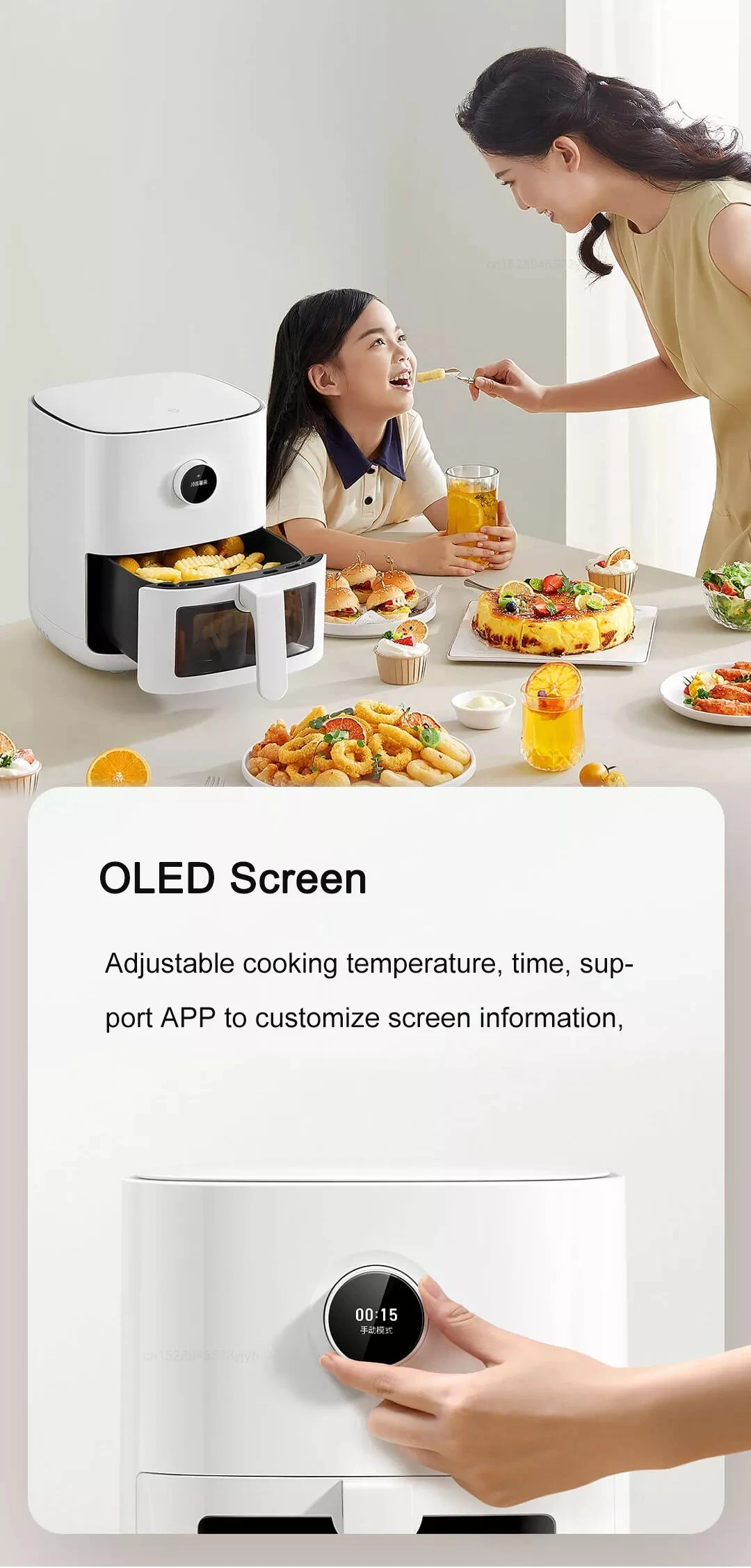 Global Version Original Xiaomi Smart Air Fryer Pro 4L OLED ScreenVisual  Window Oil-less Oven 360