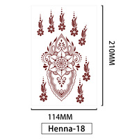 Autocollants de tatouage temporaire au henné rouge Henne Tatouage Marron Henné Designs de tatouage Autocollants Femmes