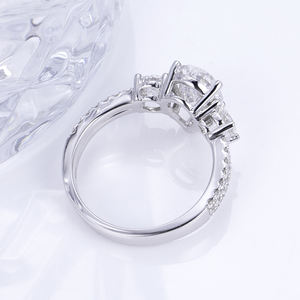 Bague en or blanc 14 carats avec diamant poire Messi Jewelry MSR-1378 pour femme - Product Image 3