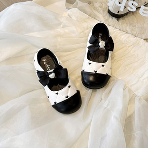 Chaussures plates de princesse à nœud en cuir PU souple pour filles, collection printemps-automne, vente chaude - Product Image 6