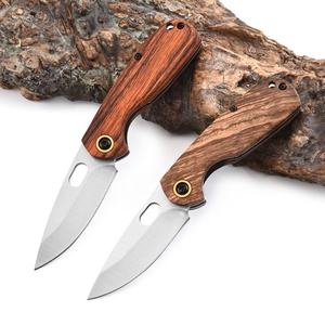 Couteau pliant en acier inoxydable à manche en bois, multifonction, portable, pour l'extérieur, auto-défense, DIY, OEM, produit transfrontalier très vendu - Product Image 2