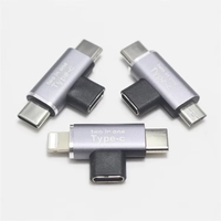 JILIAN T-förmiger Typ-C + C 2-in-1 Aluminiumlegierung DC Handy-Adapter Buchsenkonverter Smartphone Notebook Brandneu