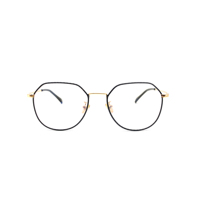 Lunettes de style polygonal pour femmes, équipées d'un cadre métallique durable et d'une lentille en PC HD transparente