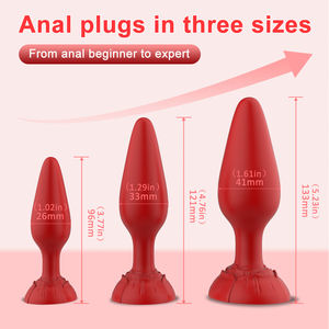 New Rose <span class=keywords><strong>Cone</strong></span> tre pezzi Silicone Plug anale aspirazione Butt Plug masturbazione giocattolo del sesso per l'uomo - Product Image 3