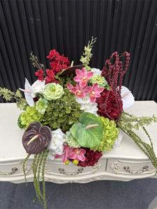 <span class=keywords><strong>Chemin</strong></span> <span class=keywords><strong>de</strong></span> <span class=keywords><strong>table</strong></span> en fleurs artificielles bordeaux et verdoyantes, centre <span class=keywords><strong>de</strong></span> <span class=keywords><strong>table</strong></span> entièrement en fleurs artificielles pour mariage - Product Image 6