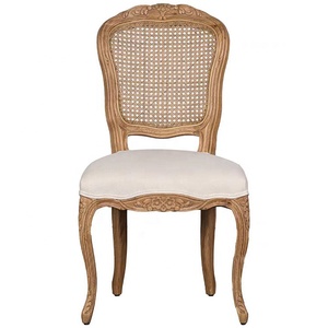 Ghế ăn bằng gỗ nguyên khối mây đan kiểu Pháp cổ điển bán chạy dành cho bàn ăn - Product Image 2