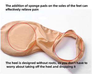 Chaussettes de bateau à talons hauts super peu profondes d'été pour femmes chaussures techniques perlées avec talons hauts sans jarretière à <span class=keywords><strong>talon</strong></span> - Product Image 3