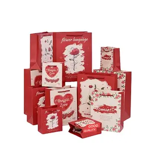 Beste Qualität kundenspezifischer vollfarbiger Druck Luxusprägung umweltfreundliche Valentinstag-Geschenktüte