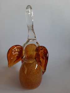 Figura de Elefante de Vidrio Soplado a Mano, Escultura Animal, Decoración Artística Coleccionable, Estilo Murano Hecho a Mano, Color Naranja Marrón, Pascua - Product Image 4