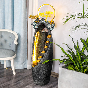 Fuente de agua Feng Shui Quanfangyuan con retroiluminación, forma irregular, decoración eléctrica para interiores, para el hogar, la oficina y la sala de estar. - Product Image 2