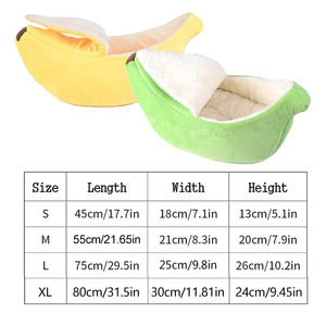 Lit pour chat Banana Cat, mignon, amusant, confortable, tapis pour chat, lits chauds, durables, portables, panier pour animaux de compagnie, niche, coussin pour chien, doublure blanche, multicolore - Product Image 2