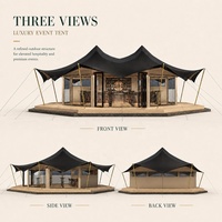 Tentes de glamping BOTEEN de luxe, style safari, monocouche, quatre saisons, coupe-vent, écologiques, pour l'hébergement en plein air