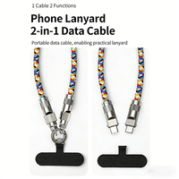 Cordon de téléphone portable en alliage de zinc de type C de 30 cm, avec sangle, charge rapide USB C PD 60W, câble de données, câble de charge rapide pour poignet