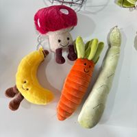 Schattige groente-fruit pluche sleutelhanger cartoon wortel pompoen paddenstoel banaan radijs gevuld tasbedeltje zacht pluizig hangertje cadeau