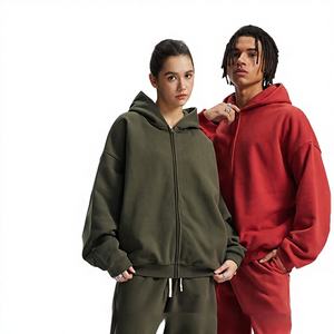 2026 Autumn Winter Polyester Cotton Unisex High Quality New Fleece Streetwear Hoodie 430G Heavyweight Hoodies <b>Zip</b> up Hoodie - Product Image 2