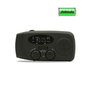 Cargador <span class=keywords><strong>de</strong></span> Teléfono con Batería <span class=keywords><strong>de</strong></span> 2000 mAh, Manivela, <span class=keywords><strong>Radio</strong></span> Solar Compacta, Linterna LED, Alarma SOS, <span class=keywords><strong>Radio</strong></span> Meteorológica NOAA para Cortes <span class=keywords><strong>de</strong></span> Energía en el Hogar - Product Image 1