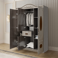 Armoire de chambre à coucher en bois de haute qualité, 3 portes, avec placards en plastique, design armoire de chambre 1,5 m en MDF