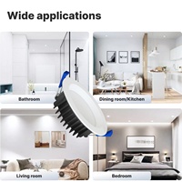 Downlight LED Australien 10w 3CCT IP54 Triac Dimmable CE SAA Spot encastré Réglable Lumière Moderne pour la Maison Hôtel Chrome