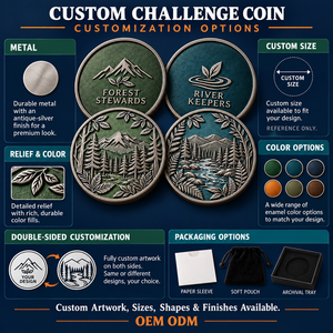 Custom Forest River Stewardship Challenge Coins Environmental Recognition Bulk OEM ODM - Product Image 4
