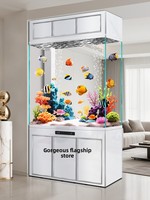 Aquarium de style meuble d'entrée, design vertical intégré moderne, rectangulaire, pour salon et bureau, avec fonction de séparation
