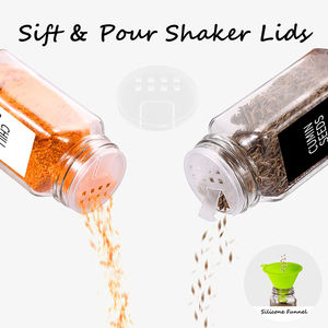 Pote de Tempero tarros de vidrio 24 tarros de especias condimento olla cocina botella de especias tarro de almacenamiento de vidrio de comida <span class=keywords><strong>con</strong></span> tapa de bambú conjunto - Product Image 5