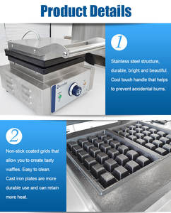Gaufriers en fonte à 2 sections en acier inoxydable, vente en liquidation en entrepôt - Product Image 2