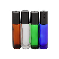 Flacon de parfum roll-on rond en verre dépoli Lanjing 10 ml, vide, pour huile cosmétique, avec bouchon à bille, utilisation pour sérum, sérigraphie