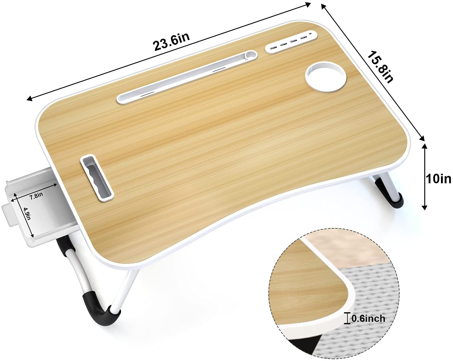 Современный деревянный складной портативный складной стол для ноутбука, домашний портативный обеденный складной стол для кровати