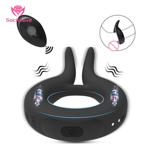 Sacknove Mannelijke Siliconen 10 Frequentie Magnetische Usb Grote Penis Ring Masturbatie Ladyboy Seksspeeltje Konijn Haan Trillende Haan Ring - Product Image 1