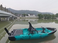 Kayak de pêche à pédales léger HDPE 9 pieds 1 personne Kayak modulaire pour la pêche en rivière Kayak détachable 2 pièces
