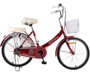 大座城市自行车女孩城市自行车，带篮子和背托架公路自行车 - Product Image 2