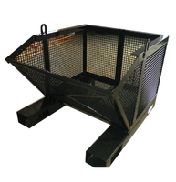 Conteneur en treillis métallique empilable robuste, bac de stockage métallique pour entrepôt avec poches pour chariot élévateur et anneaux de levage