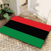 Tapis de sol en caoutchouc polyester imprimé drapeau panafricain, 40*60cm, paillasson rectangulaire antidérapant, décoration intérieure et extérieure